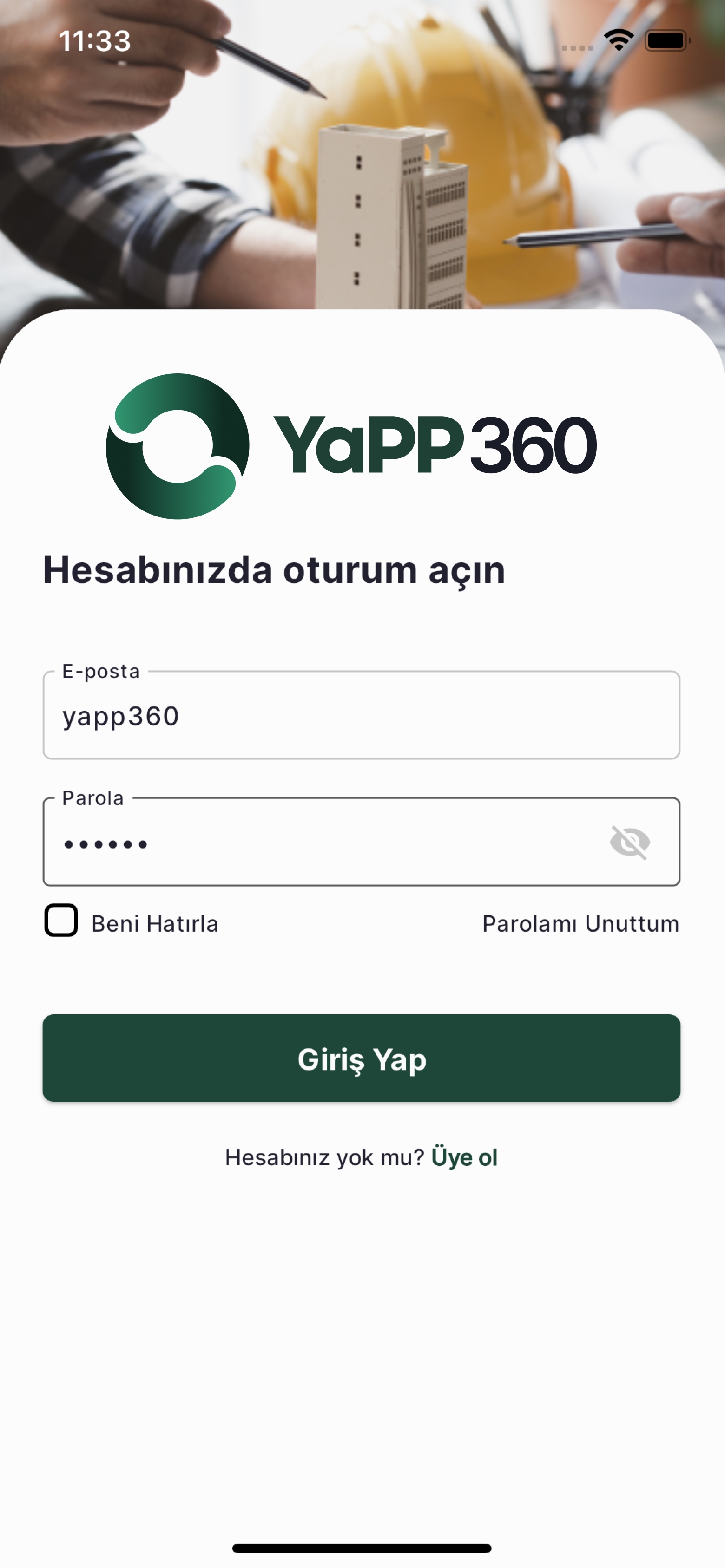 Login Yapp360 app